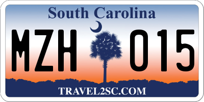 SC license plate MZH015