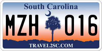 SC license plate MZH016