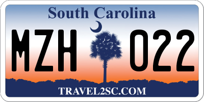 SC license plate MZH022