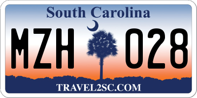 SC license plate MZH028
