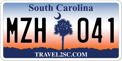 SC license plate MZH041