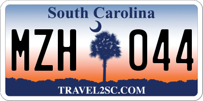 SC license plate MZH044