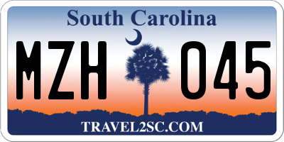 SC license plate MZH045