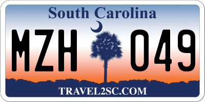 SC license plate MZH049