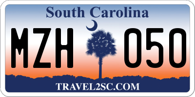 SC license plate MZH050
