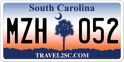 SC license plate MZH052