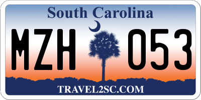SC license plate MZH053