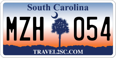 SC license plate MZH054