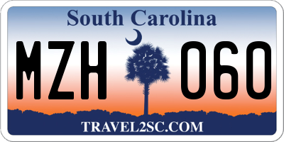 SC license plate MZH060