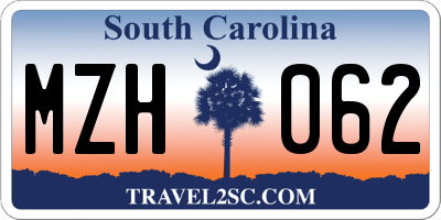 SC license plate MZH062