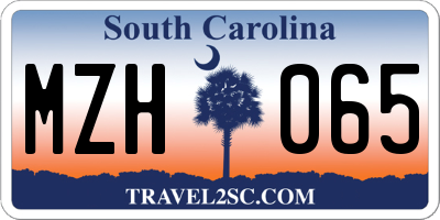 SC license plate MZH065