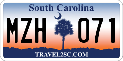 SC license plate MZH071
