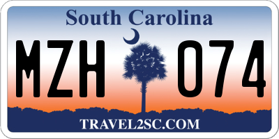 SC license plate MZH074