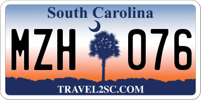 SC license plate MZH076