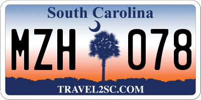 SC license plate MZH078