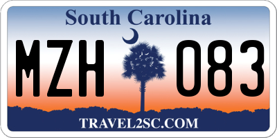 SC license plate MZH083