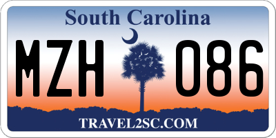 SC license plate MZH086