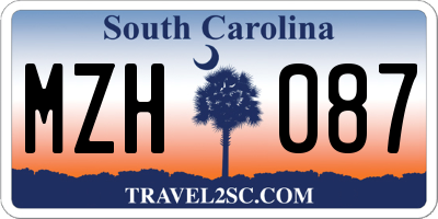 SC license plate MZH087