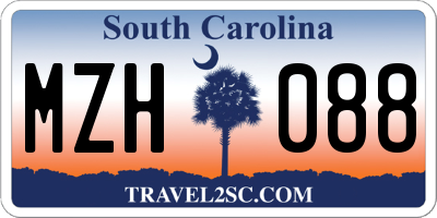 SC license plate MZH088