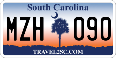SC license plate MZH090