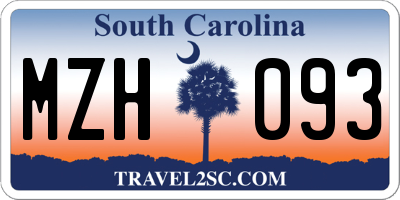 SC license plate MZH093