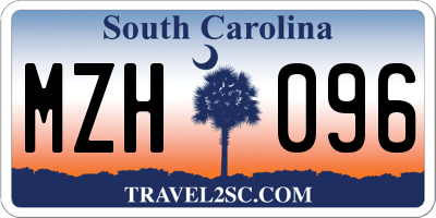 SC license plate MZH096