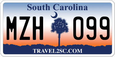 SC license plate MZH099