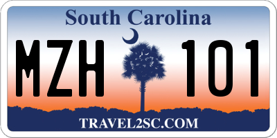SC license plate MZH101