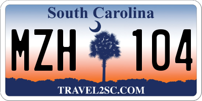 SC license plate MZH104