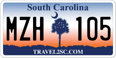 SC license plate MZH105