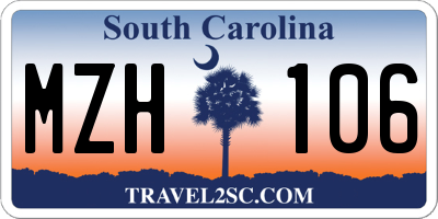 SC license plate MZH106