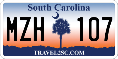 SC license plate MZH107