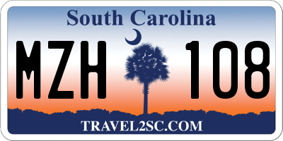 SC license plate MZH108