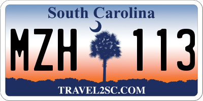SC license plate MZH113