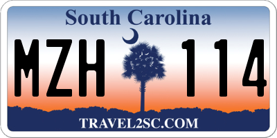 SC license plate MZH114