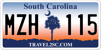 SC license plate MZH115