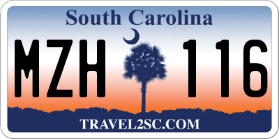 SC license plate MZH116