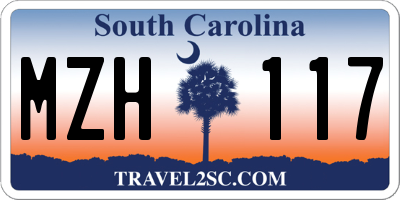 SC license plate MZH117