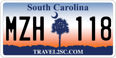 SC license plate MZH118
