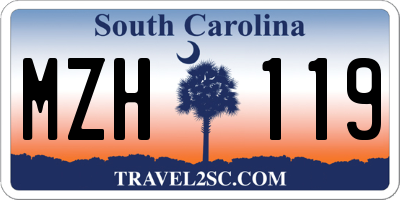 SC license plate MZH119