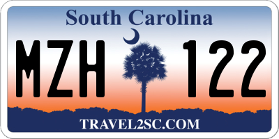 SC license plate MZH122