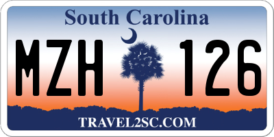 SC license plate MZH126