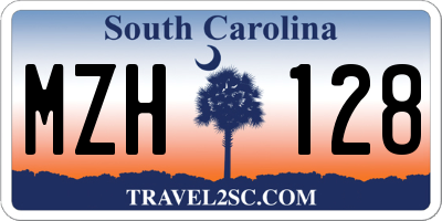 SC license plate MZH128