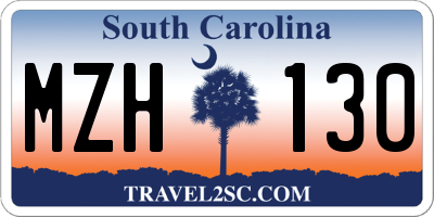 SC license plate MZH130