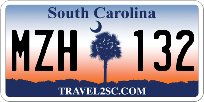 SC license plate MZH132