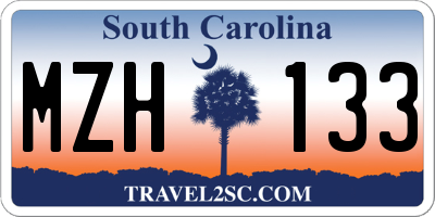 SC license plate MZH133