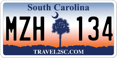 SC license plate MZH134