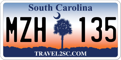 SC license plate MZH135