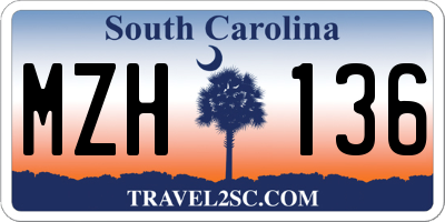 SC license plate MZH136