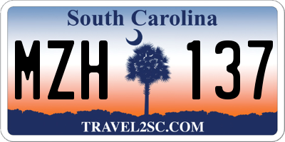 SC license plate MZH137